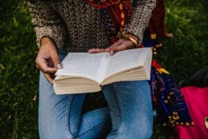 A person reading a book